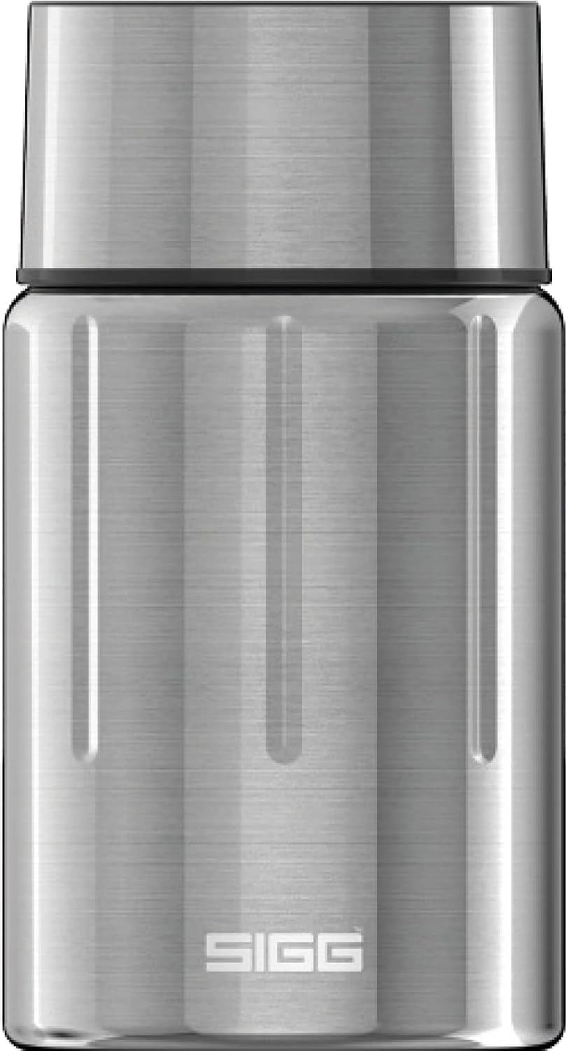 Sigg  Insulated Food Container  Silver Food Jar Brush Selenite  Integrated Cutlery  Hot & Cold, BPA Free  Stainless Steel 