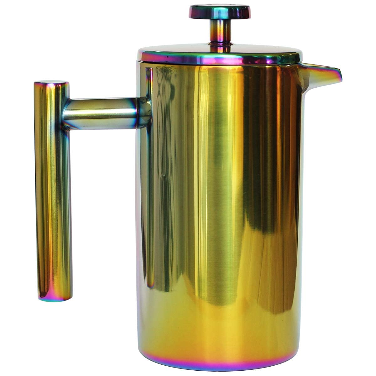 Magicaf   French Press Coffee Maker - 1 Or 2 Cups Small Stainless Steel Coffee Maker Double Walled French Press Rainbow 12Oz/350