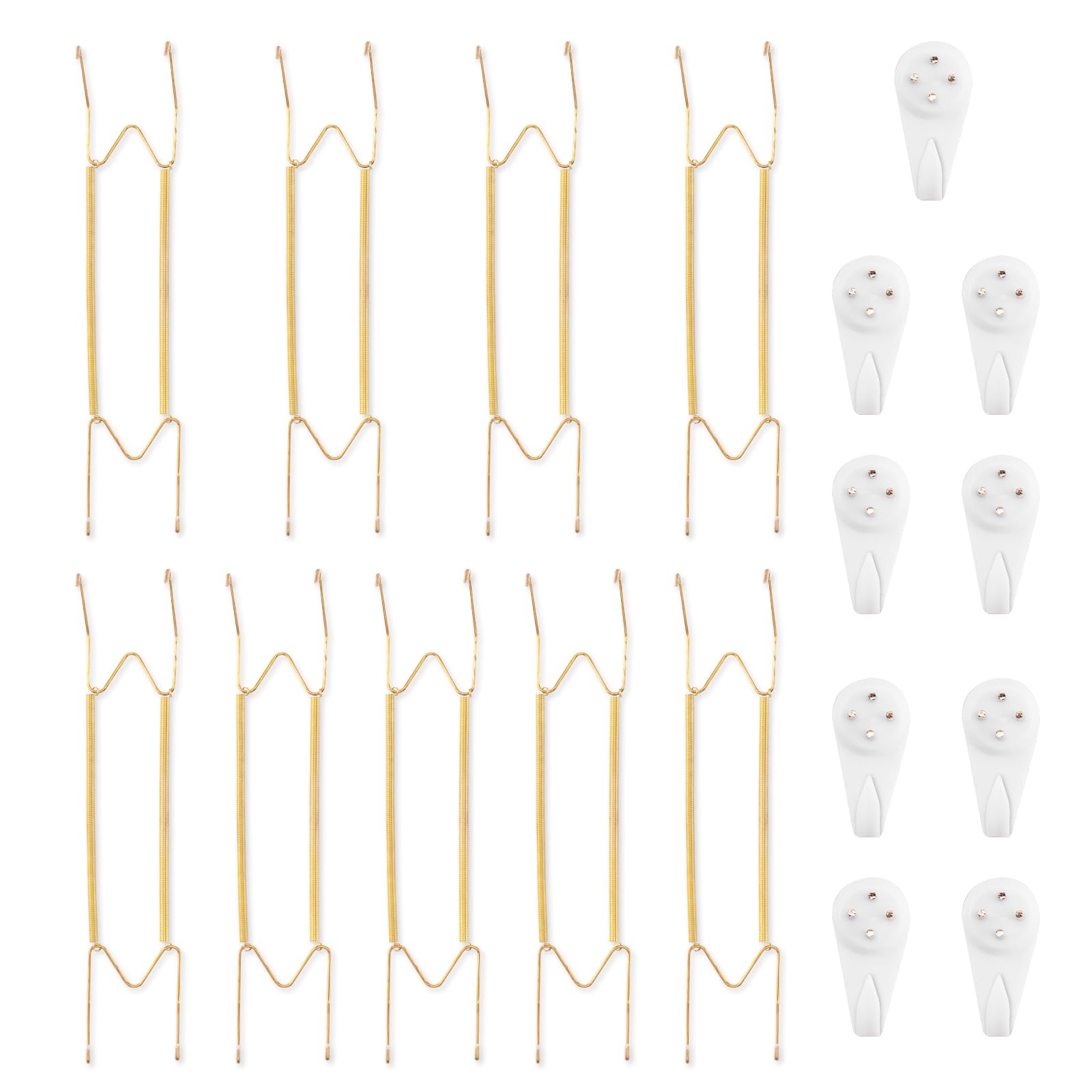 Bilillo 9 Pieces Plate Hangers for The Wall, Suitable for 16-20 inch Art Plate, Stainless Steel Invisible Heavy Duty Wire Plate 