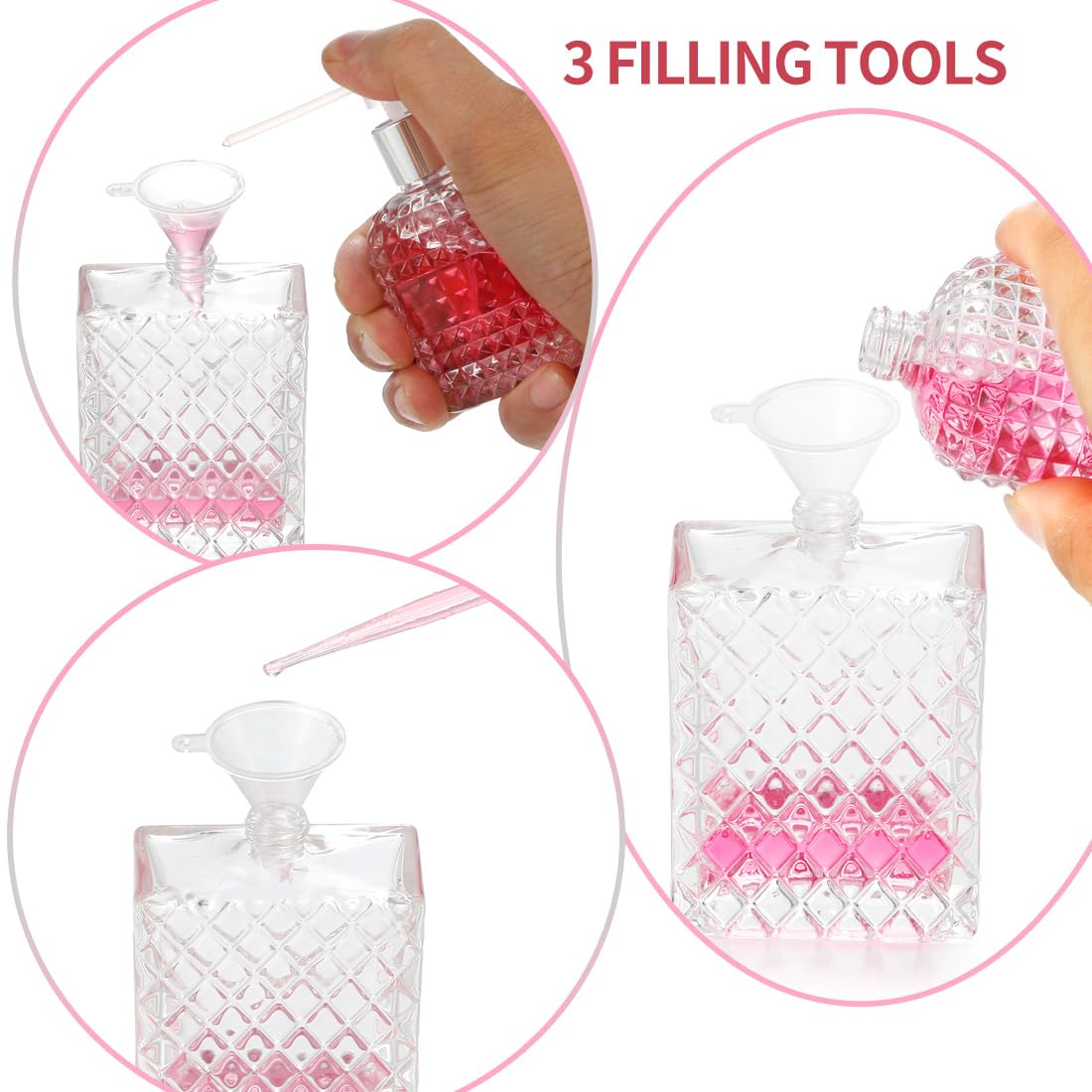 Jxcmeng 2Pcs 100Ml 3.4 Oz Refillable Spray Perfume Bottles Large Cosmetic Fine Mist Atomizer Empty Portable Clear Glass Essentia