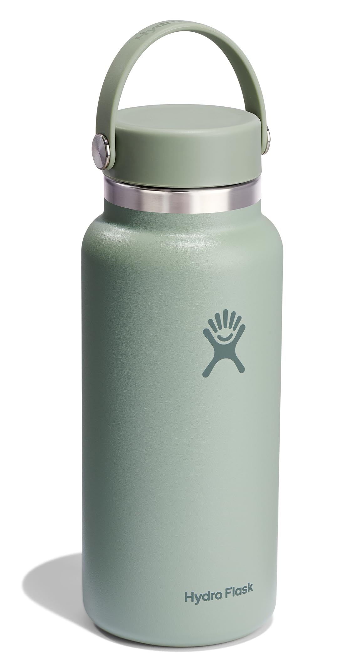 Hydro Flask Water Bottle - Insulated Stainless Steel - Wide Mouth Flex Lid, Non Spill, Leakproof and Refillable in 32 Oz Agave G