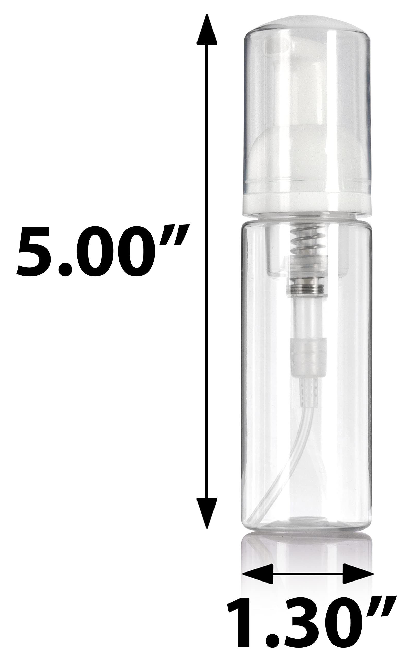 Juvitus (4 Pack) 1.7 Oz Clear Plastic Refillable Foamer Pump Travel Bottle