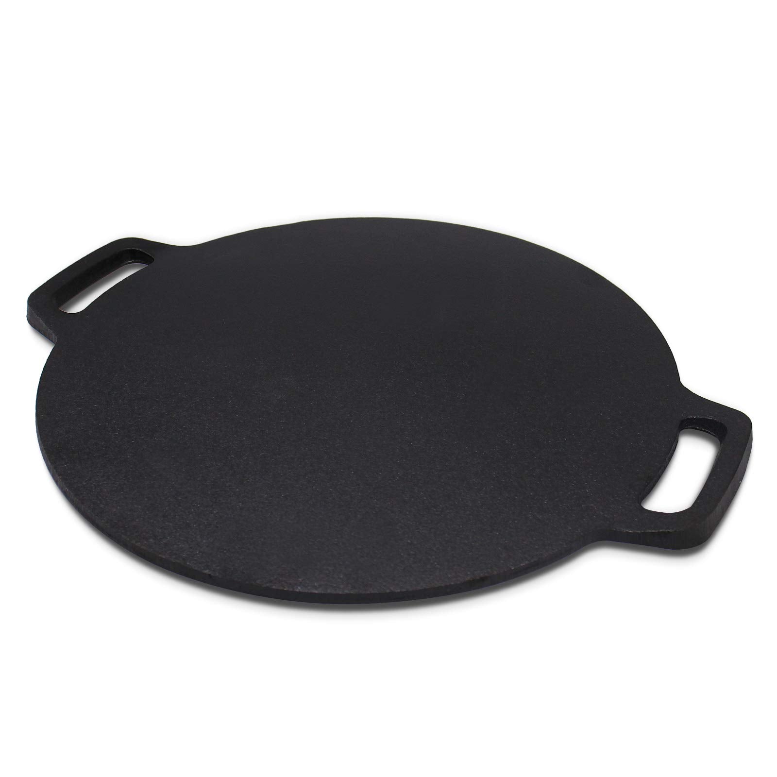 Brightalk 12.6-Inch Cast Iron Roti Tawa, Double Handled Cast Iron Crepe Pan For Dosa, Tortillas