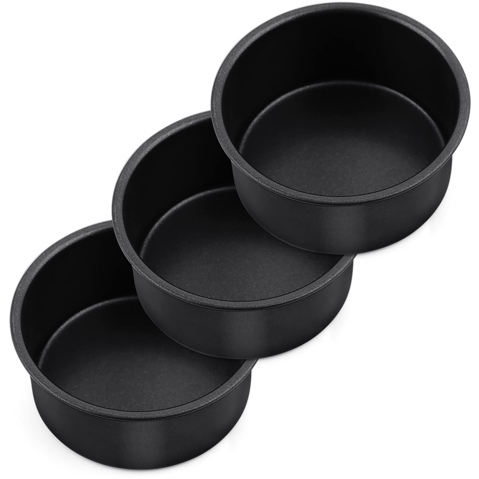 P&P Chef 4 Inch Mini Cake Pan Set Of 3, Non-Stick Round Baking Cake Pans Tins For Small Tier Smash Cakes, Non-Toxic & Solid, Sta