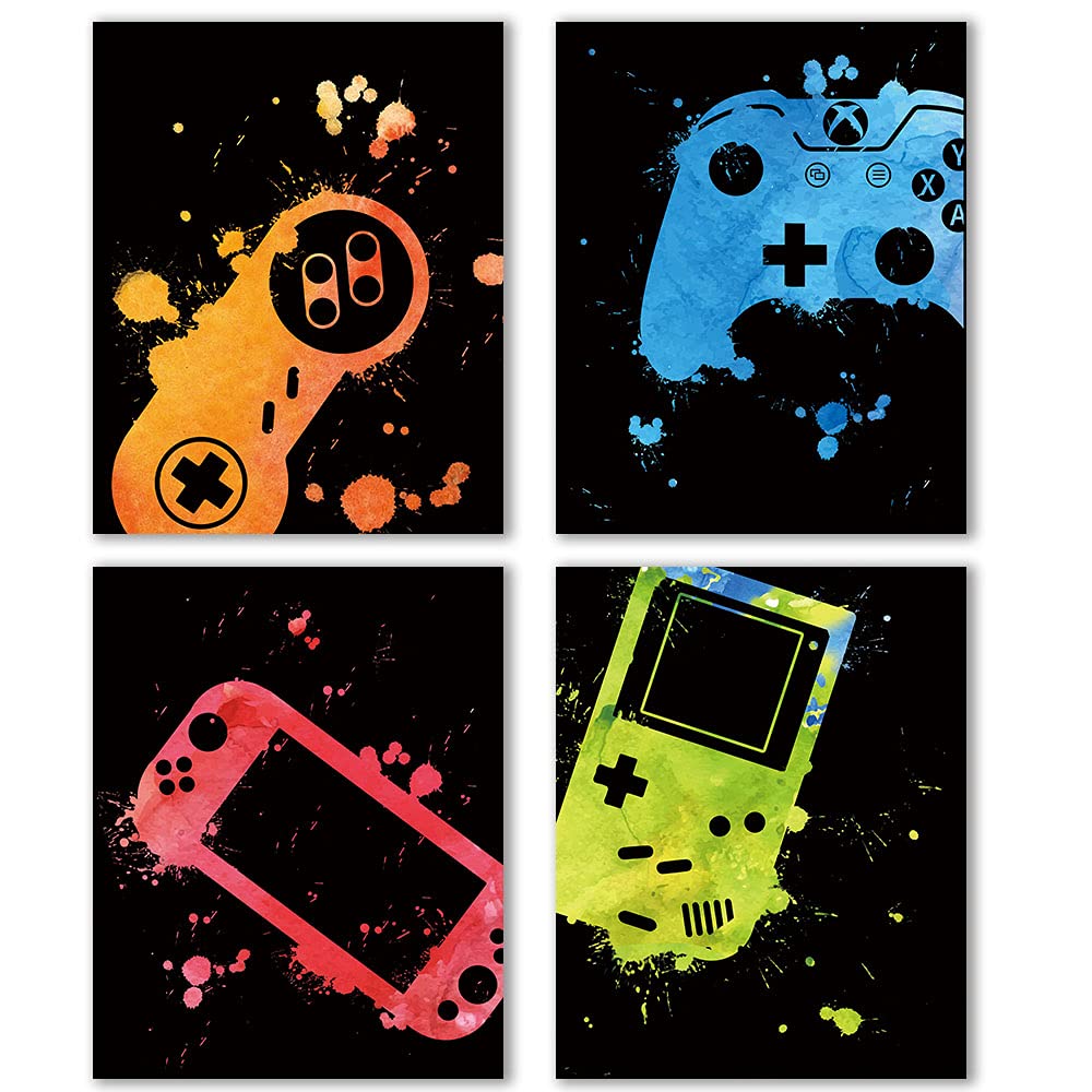 Iiiluyot Gamer Bedroom Wall Decor, Video Game Art Print For Ps5 Game Room Living Room Man Cave Teen Gamer Room Decor Aesthetic,