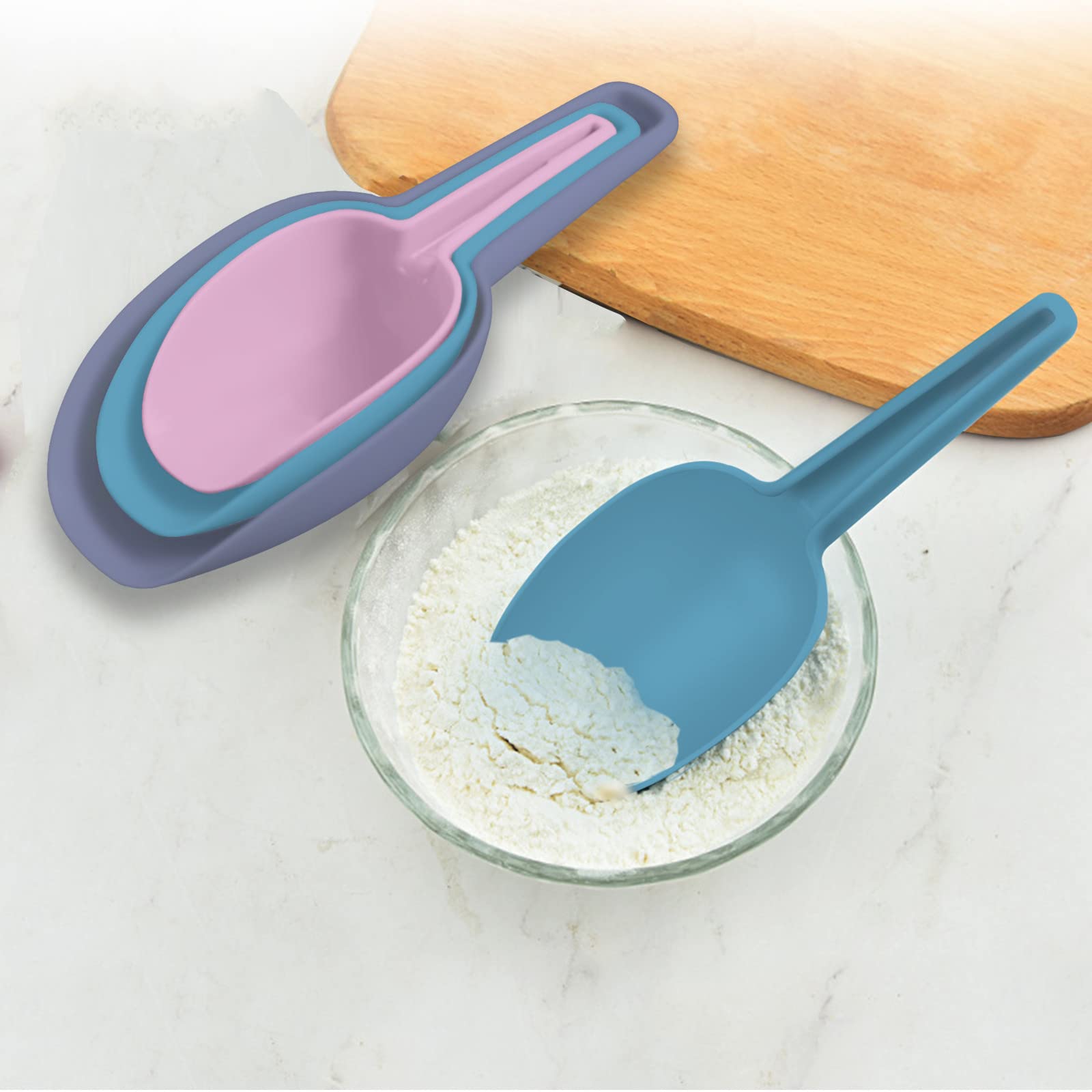 Flour Scoop Set Of 3, Set Of Scoops For Canisters, Flour Scoops For Canisters Ice Scoop Popcorn Scoop Plastic Scoops For Dry Goo