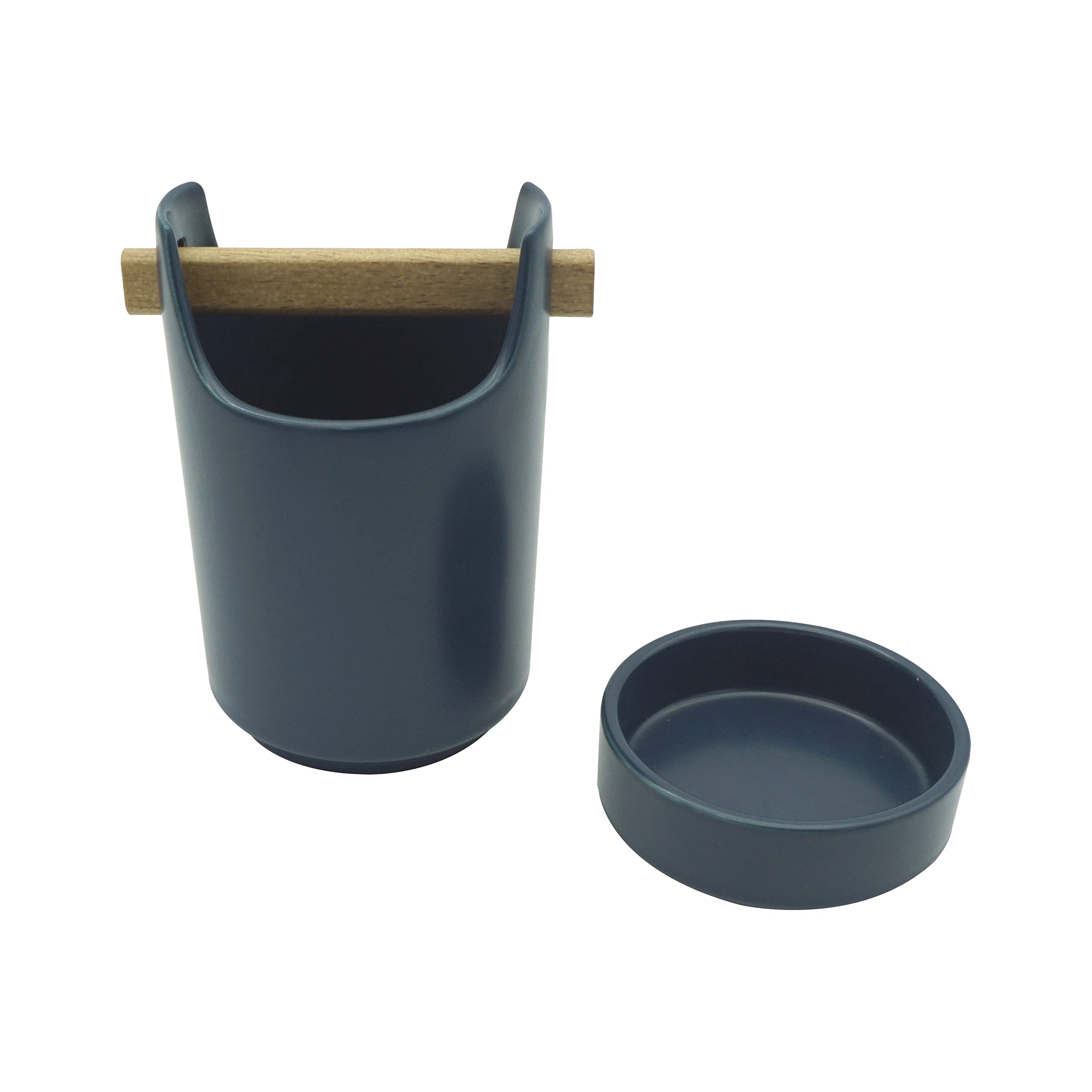 Cusinine Kitchen Utensil Holder For Flatware, Silverware, Cutlery And Cooking Accessories, Wood And Ceramic, Countertop And Tabl