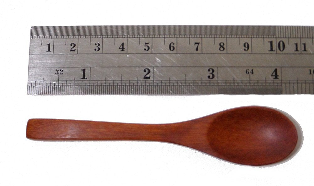 Brccee Ac Mini Wooden Condiments Ice-Cream Sugar Salt Spoons Small Spoons Red Wood (50)