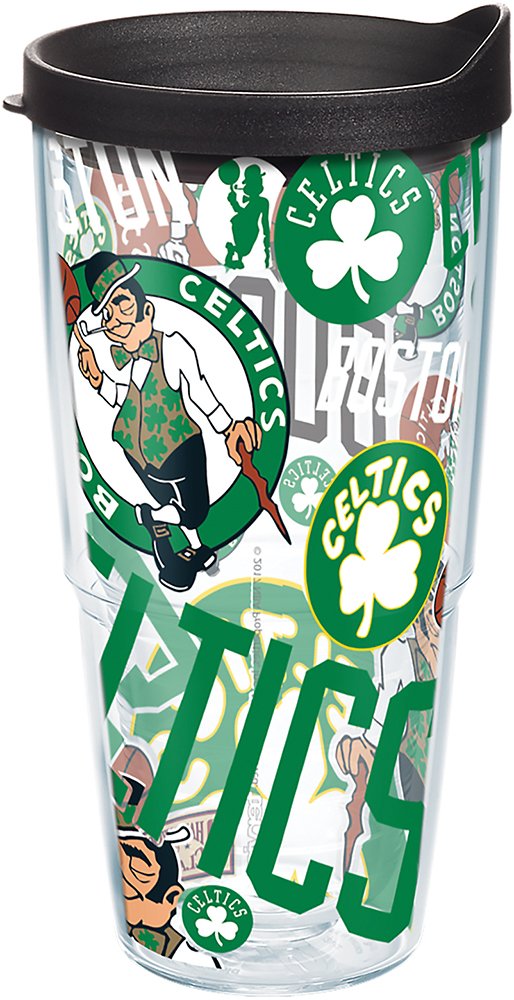 Tervis Plastic Made in USA Double Walled NBA Boston Celtics Insulated Tumbler Cup Keeps Drinks Cold & Hot, 24oz, All Over