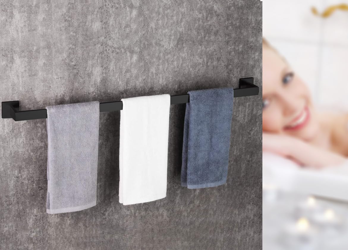 36 Inch Towel Bar For Bathrooms 12/16/24/28/32/36 Inch Stainless Steel 304 Matte Black Towel Holder Modern Square Towel Rod Rust