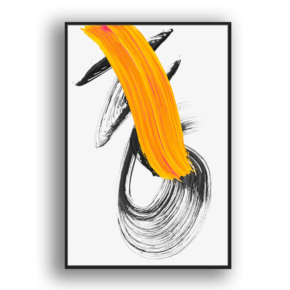 Idea4Wall Framed Canvas Wall Art For Living Room, Bedroom Colored Brush Canvas Prints For Modern Home Decoration Ready To Hang -