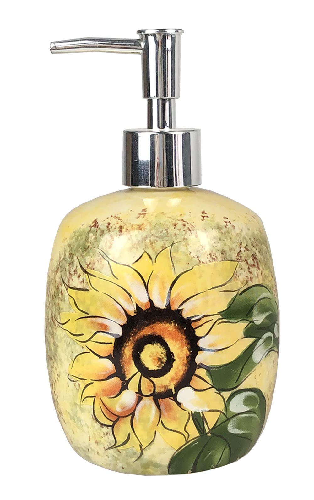 Ceramic Sunflower Hand Painted Soap Dispenser