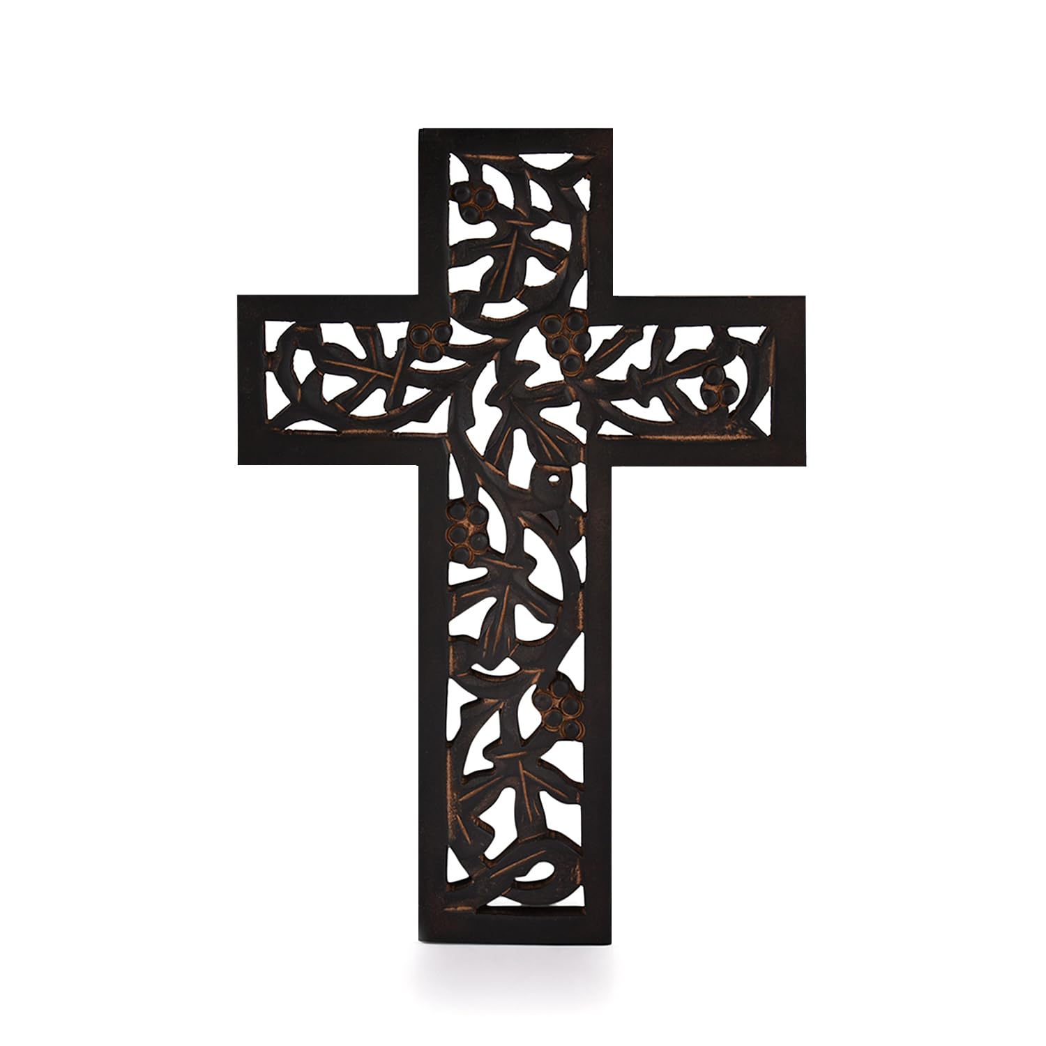 Nirvana Class Wooden Wall Hanging Cross Handmade Antique Design Religious Home Living Room D  cor Accessory
