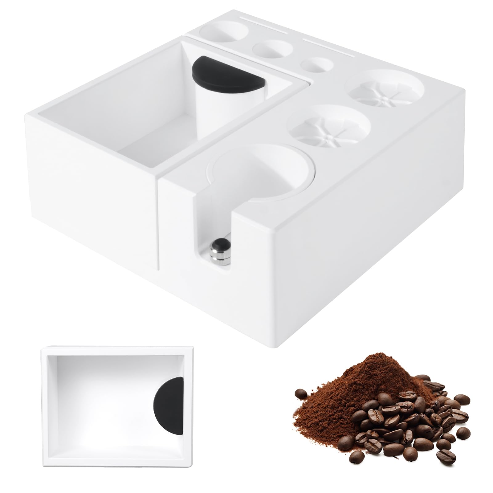 Pusee Espresso Knock Box And Tamp Station,9 In 1 Espresso Organizer Box Fit 51,54,58Mm Espresso Tamper,Distributor,Portafilter &
