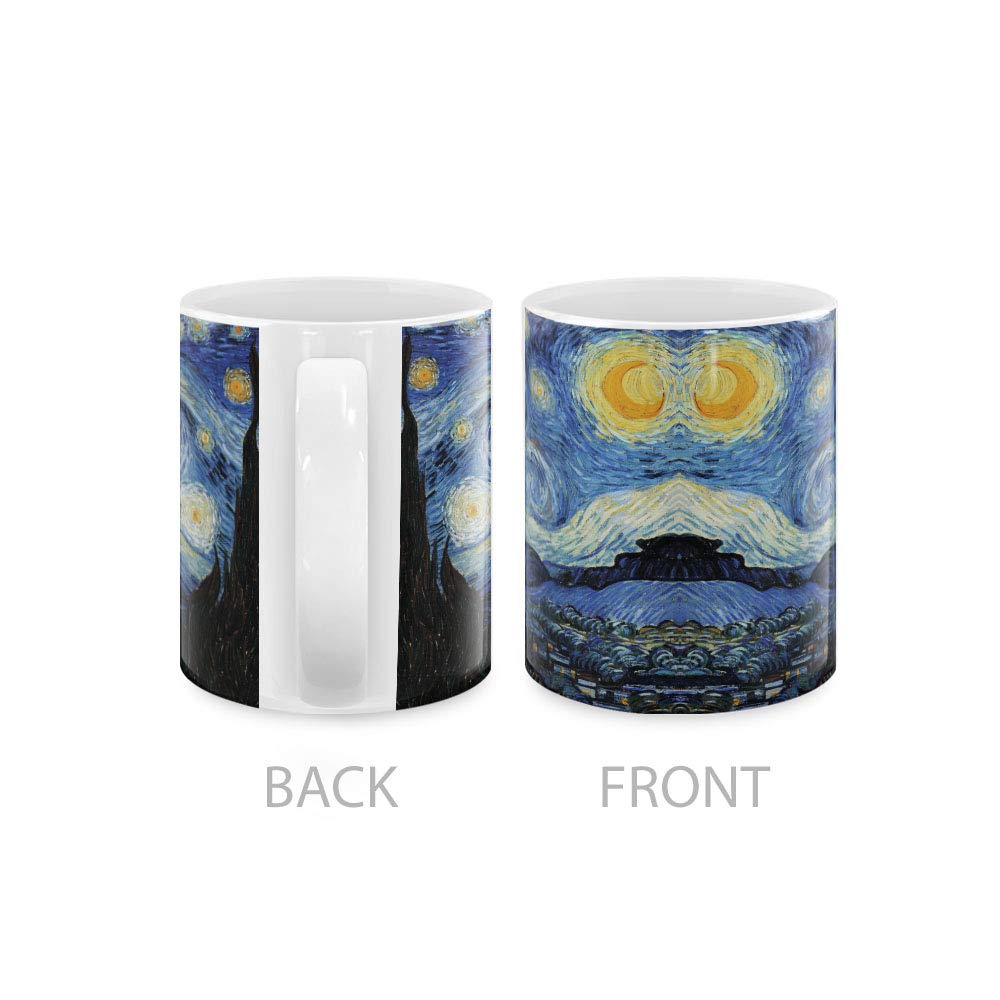 Mugbrew Classic Art The Starry Night Vincent Van Gogh Ceramic Coffee Mug Tea Cup, 11 Oz