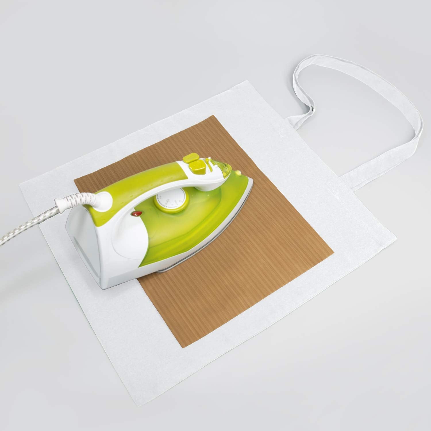 NPBAG 15 Pack 15'' X 16'' White Cotton Tote Bags  Lightweight Blank Bulk Cloth bags with 1pc of PTFE Teflon Sheet