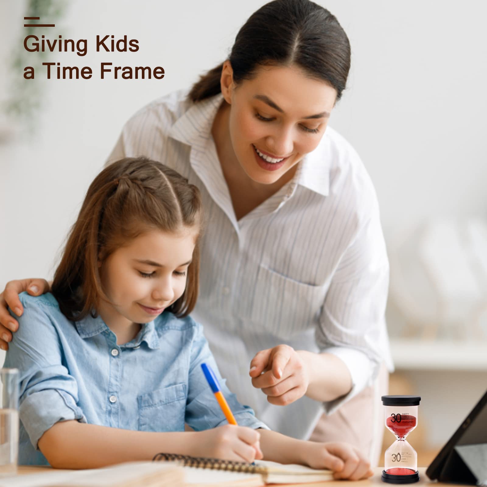 Sand Timer, Hourglass Sand Timers Colorful 1/3/5/10/15/30 Minutes Sandglass Timer With Protective Cover For Classroom Home Offic