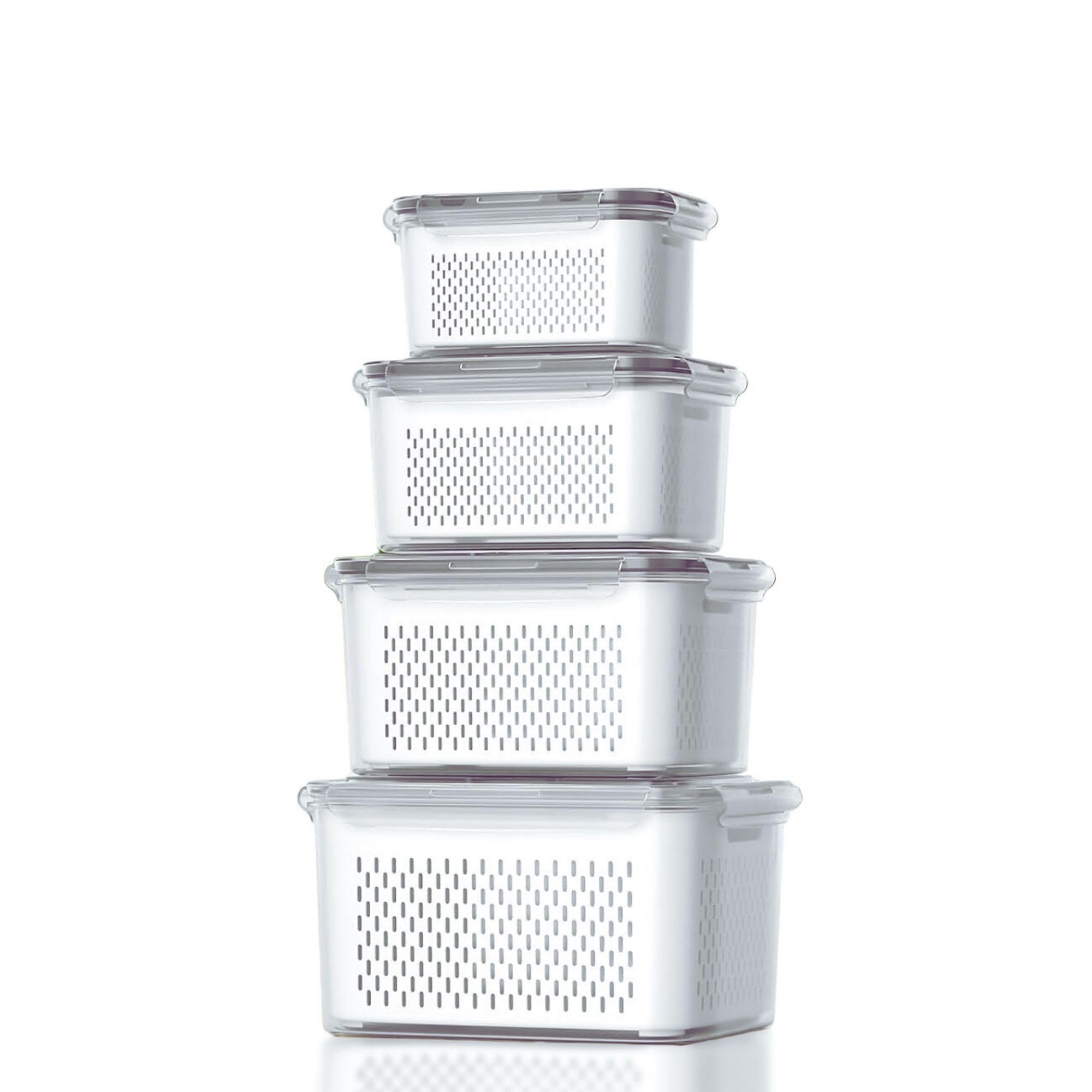 The Better Home (Pack Of 4 Food Containers | Storage Box For Fridge | Vegetable Fruit Boxes | Refrigerator Storage Box | Contain
