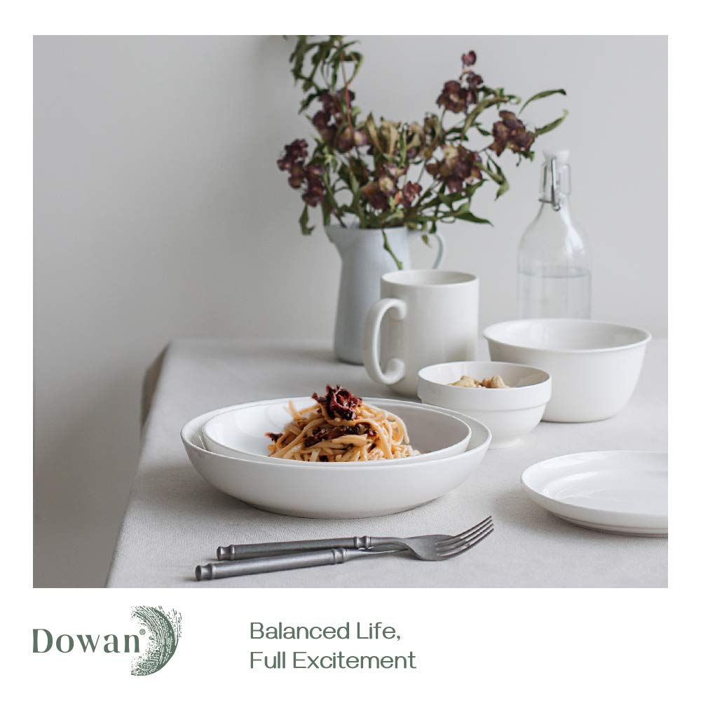 Dowan 9.75 Large Pasta Bowls, Ceramic Salad Bowls 50 Ounce, Shallow Pasta Bowls Set Of 4, Serving Bowls And Plates Set, Microw