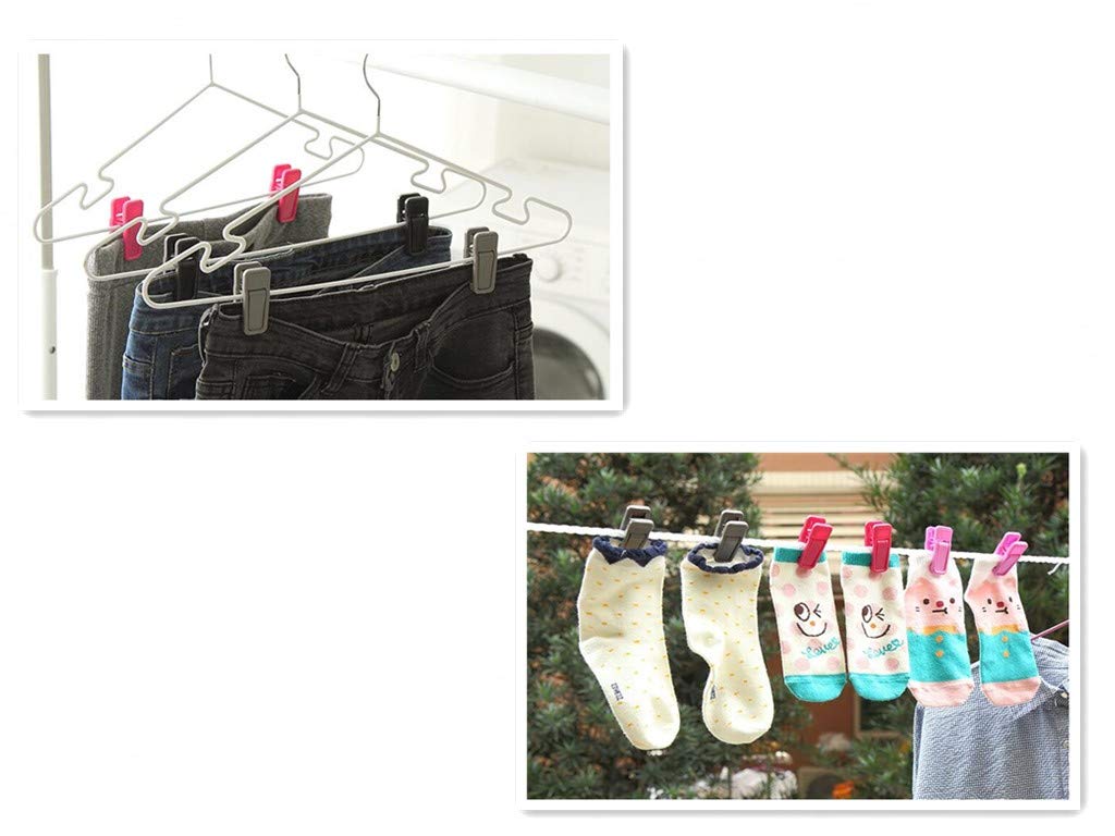 Aoshang 20 Pack Plastic Finger Clips For Hangers,Slim-Line Finger Clips Plastic Hanger Clip For Velvet Hangers Or Hanger (Gray)