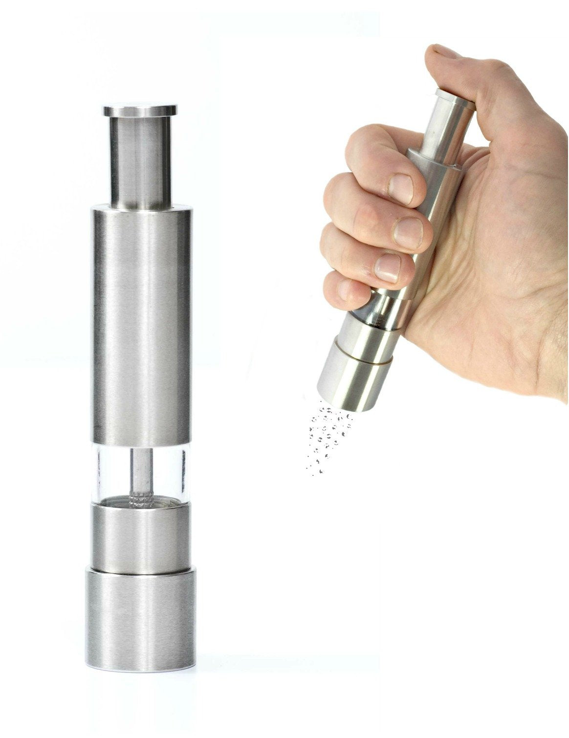 Grind Gourmet Original Pump & Grind Cooking Gadgets, Salt And Pepper Grinder Set Or Singles, Buy 1, Buy 2 Or More, Solid Stainle