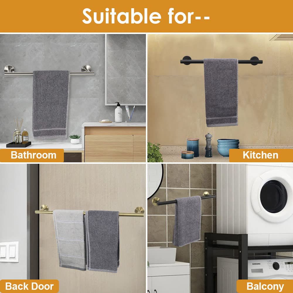 Tocten Bath Towel Bar - Thicken Sus304 Stainless Steel Bathroom Towel Holder, Towel Rod For Bathroom Heavy Duty Wall Mounted Tow