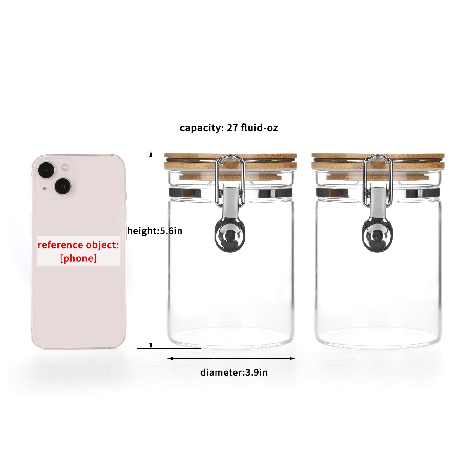 Kkc Home Accents Borosilicate Glass Jars With Airtight Lid,Sealed Jars Locking Clamp Lid, Airtight Glass Food Storage Container