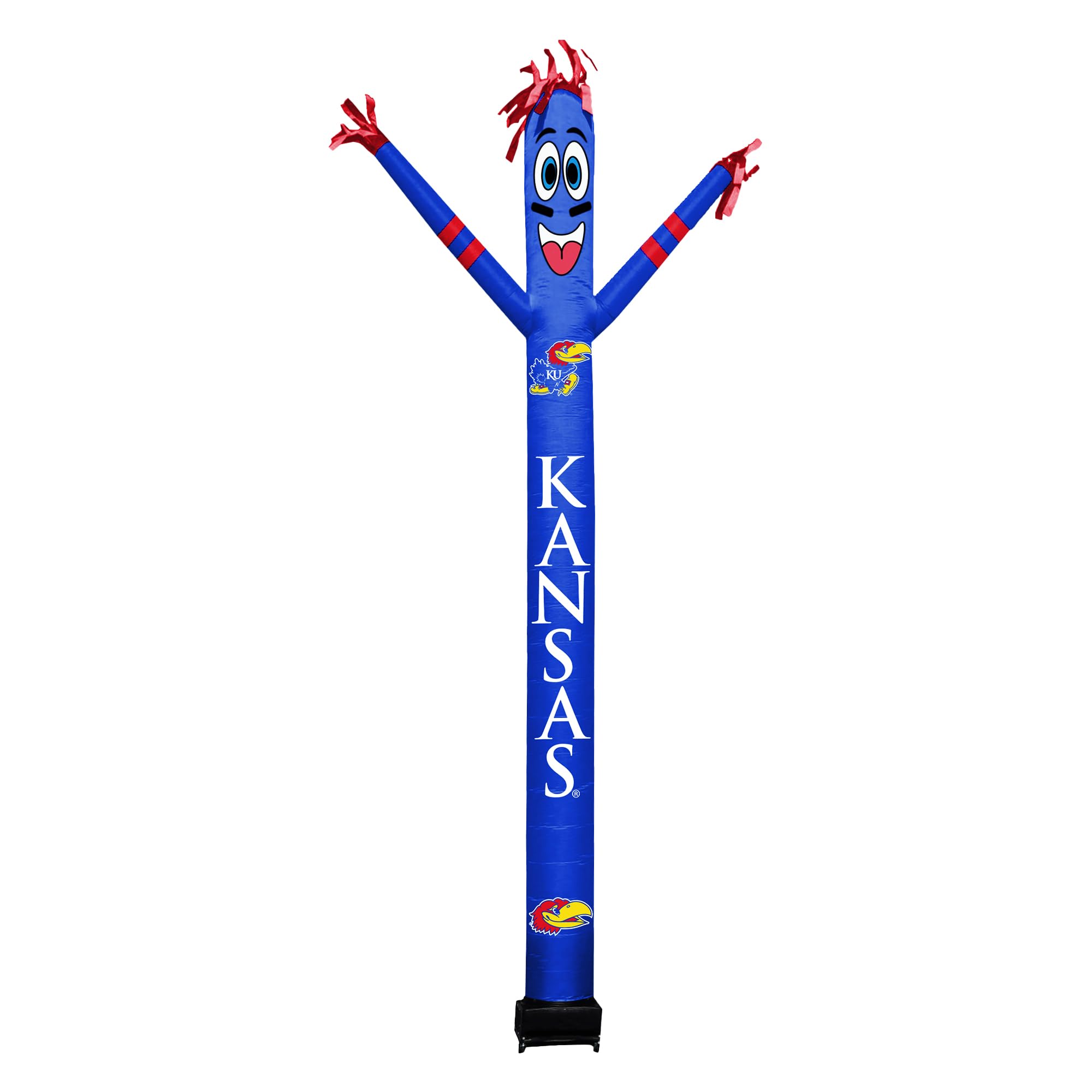 Sporticulture NCAA Kansas (KU) Football Wacky Waving Inflatable Tube Guy with LED Lights & Built-in Blower Air Wacky Dancers Inf
