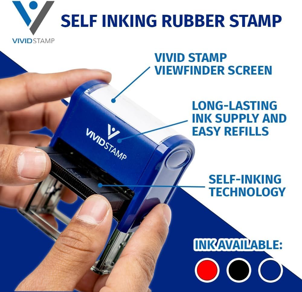 Paid Self Inking Rubber Stamp (Blue) - X-Large