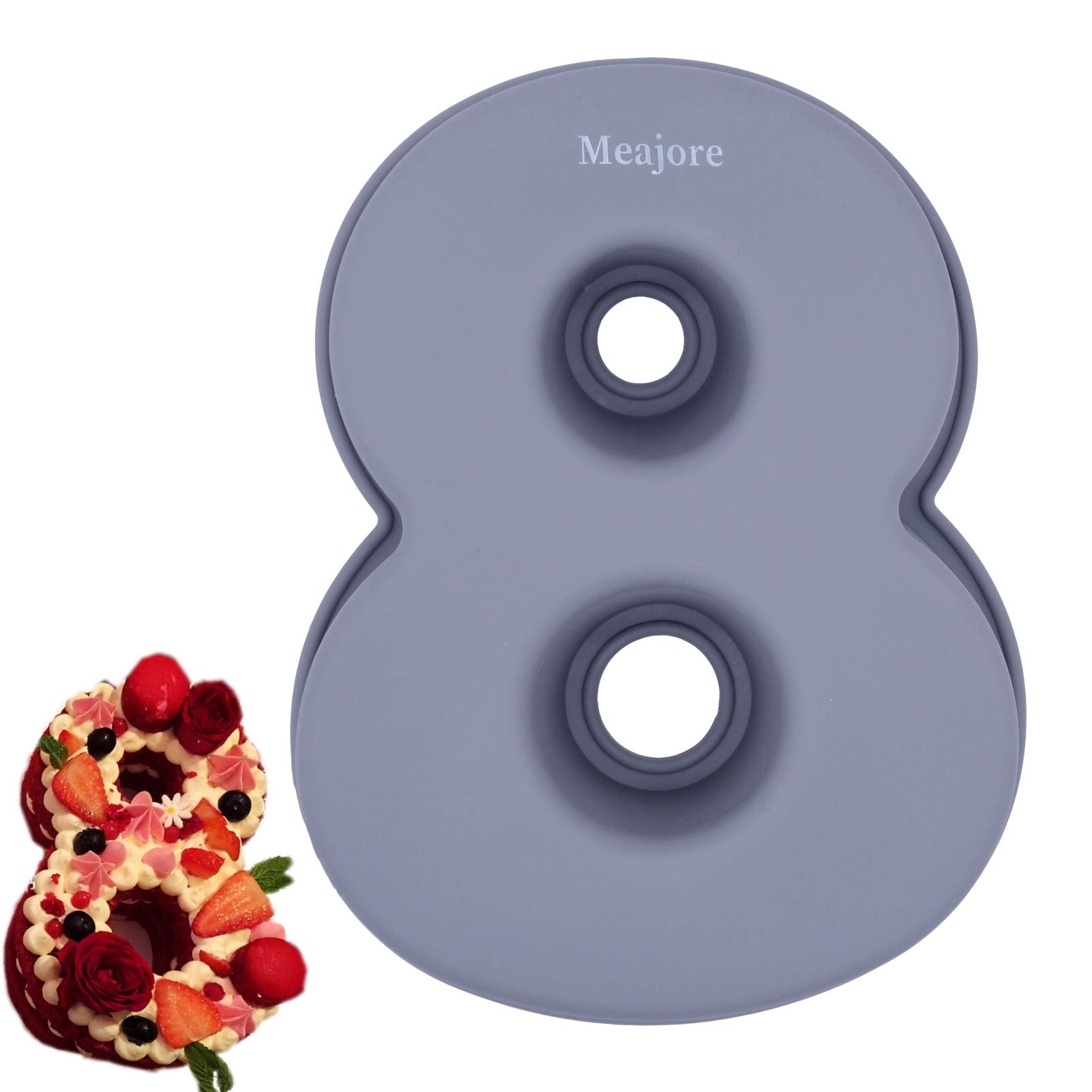 Meajore 3D Large Number Cake Mould,Silicone Baking Letter Ectangle Novel Cake Tins For Birthday Festival And Relationship Marry