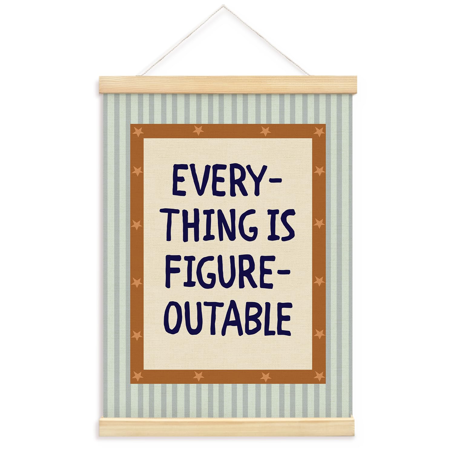 Yzsla Everything Is Figureoutable Inspirational Classroom Wall Art Motivational Office Hanging Prints Wall Decor,Trendy Positive
