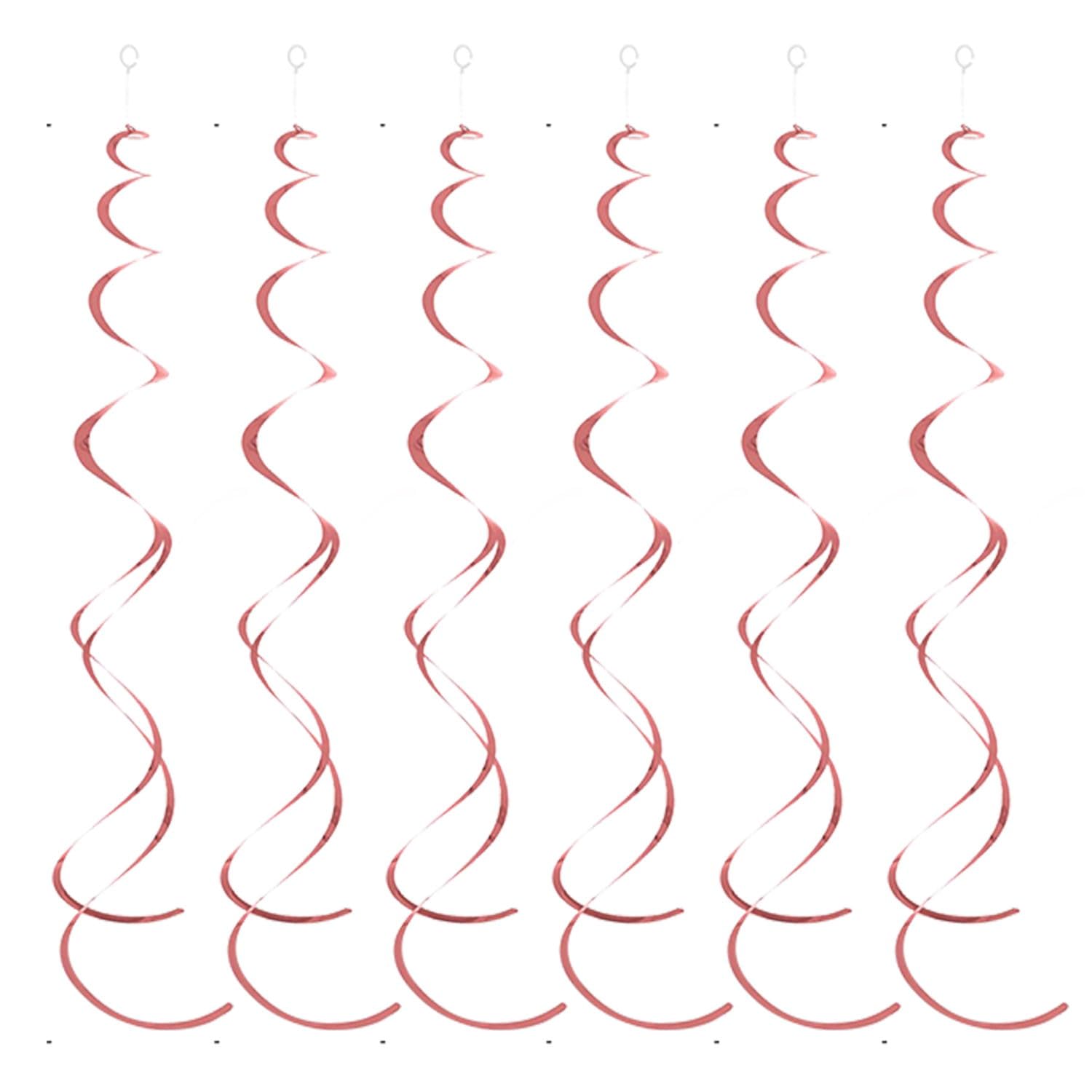 8Pcs RoseGold Backdrop Curtains, RoseGold Tinsel Foil Fringe Backdrop with Hanging Swirls, 3.3ft x 6.6ft Foil Fringe Curtains Ba