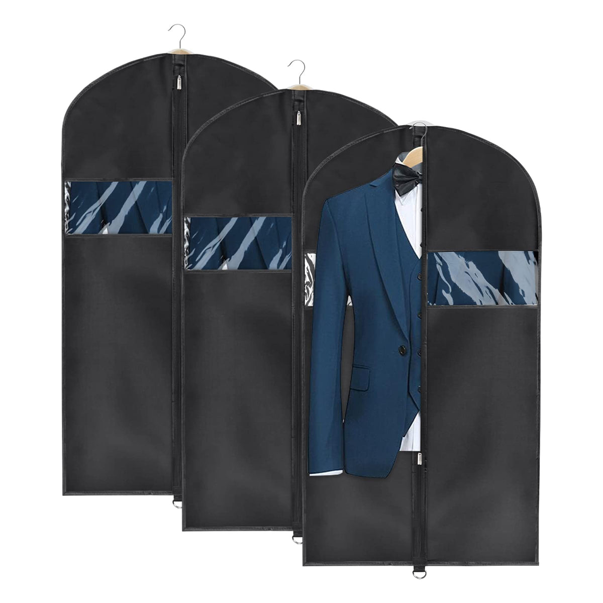 Univivi Garment Bag Suit Bag For Storage And Travel 43 Inches, Lightweight Study Full Zipper Washable Suit Cover For Dresses, Su