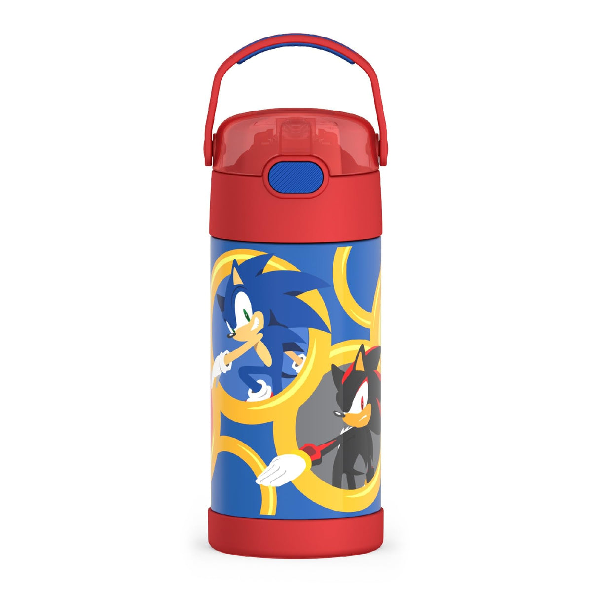 Thermos Funtainer Water Bottle With Straw - 12 Ounce - Kids Stainless Steel Vacuum Insulated Water Bottle With Lid, Sonic The He