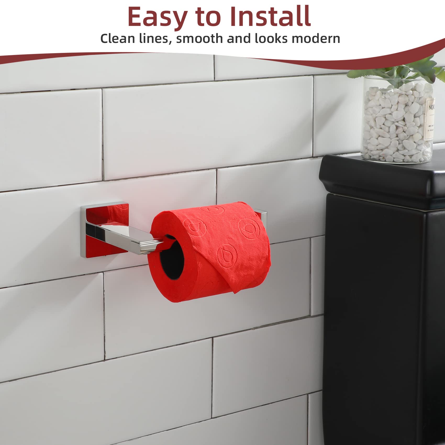Kokosiri Chrome Toilet Paper Holder For Kitchen Bathroom Washroom Toilet Tissue Roll Holder Hold Mega Rolls Stainless Steel, Wal