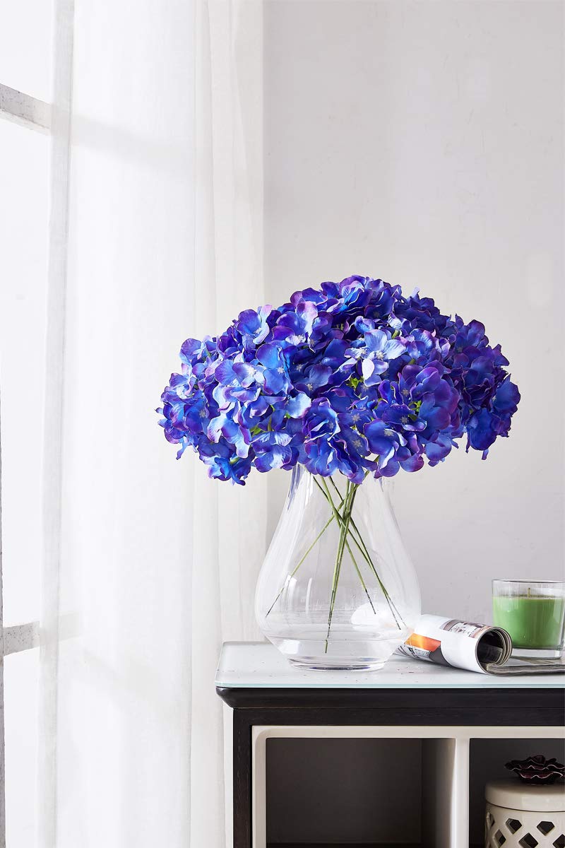 KISLOHUM Artificial Hydrangea Flower 10 Heads Lavender Hydrangea Silk Flowers Head for Wedding Centerpieces Bouquets DIY Floral Decor Home Decoration with Long Stems