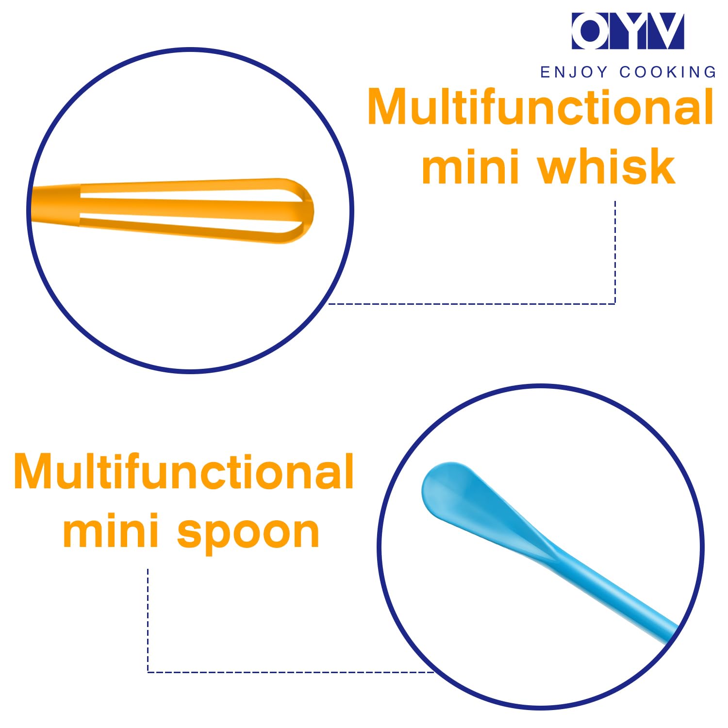 Oyv Colorful Mini Whisk, Mini Spoon, Multifunctional Small Whisks For Cooking, Tiny Whisk 7 Pieces, Mini Small Wisk, For Blendin