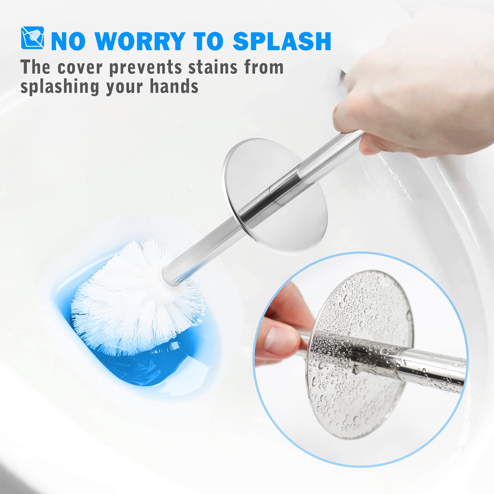 Ixo Toilet Brush And Holder, Toilet Brush With 304 Stainless Steel Long Handle, Toilet Bowl Brush For Bathroom Toilet-Elegant-Cl