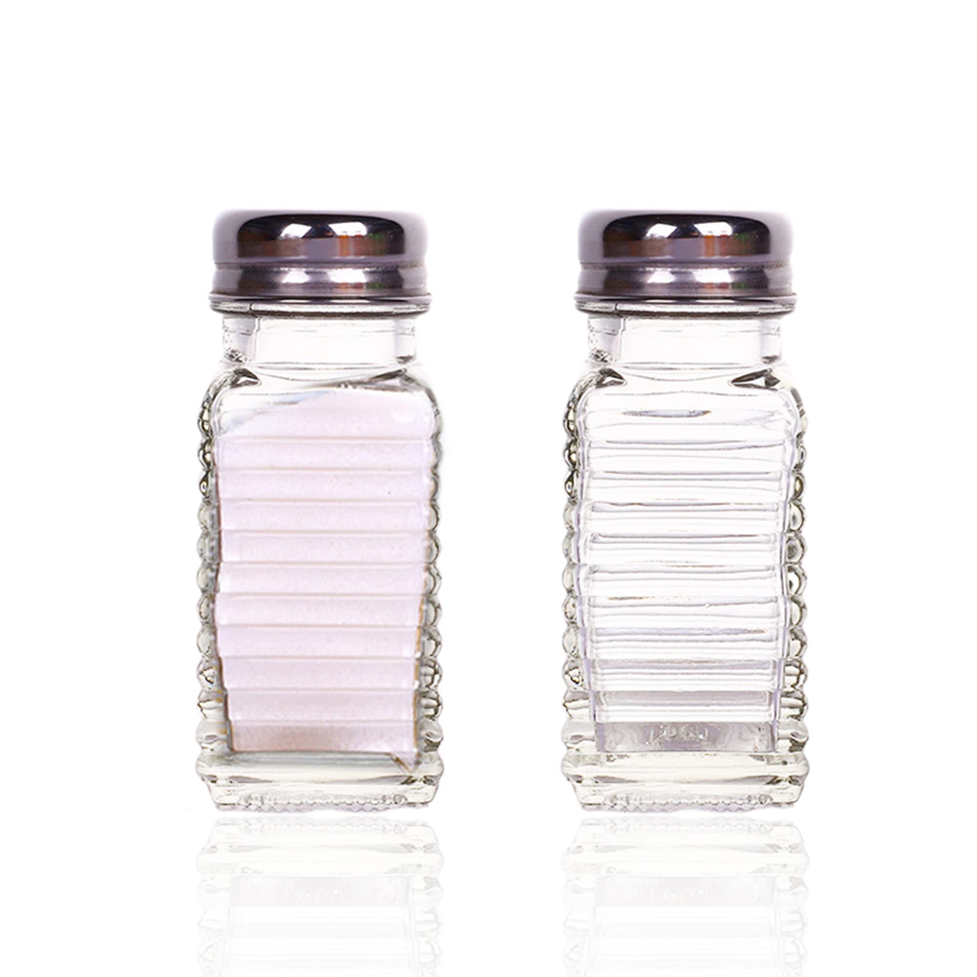 1St Choice Salt And Pepper Shakers With Stainless Tops Set Of 2 (Striped Rectangular Shakers)