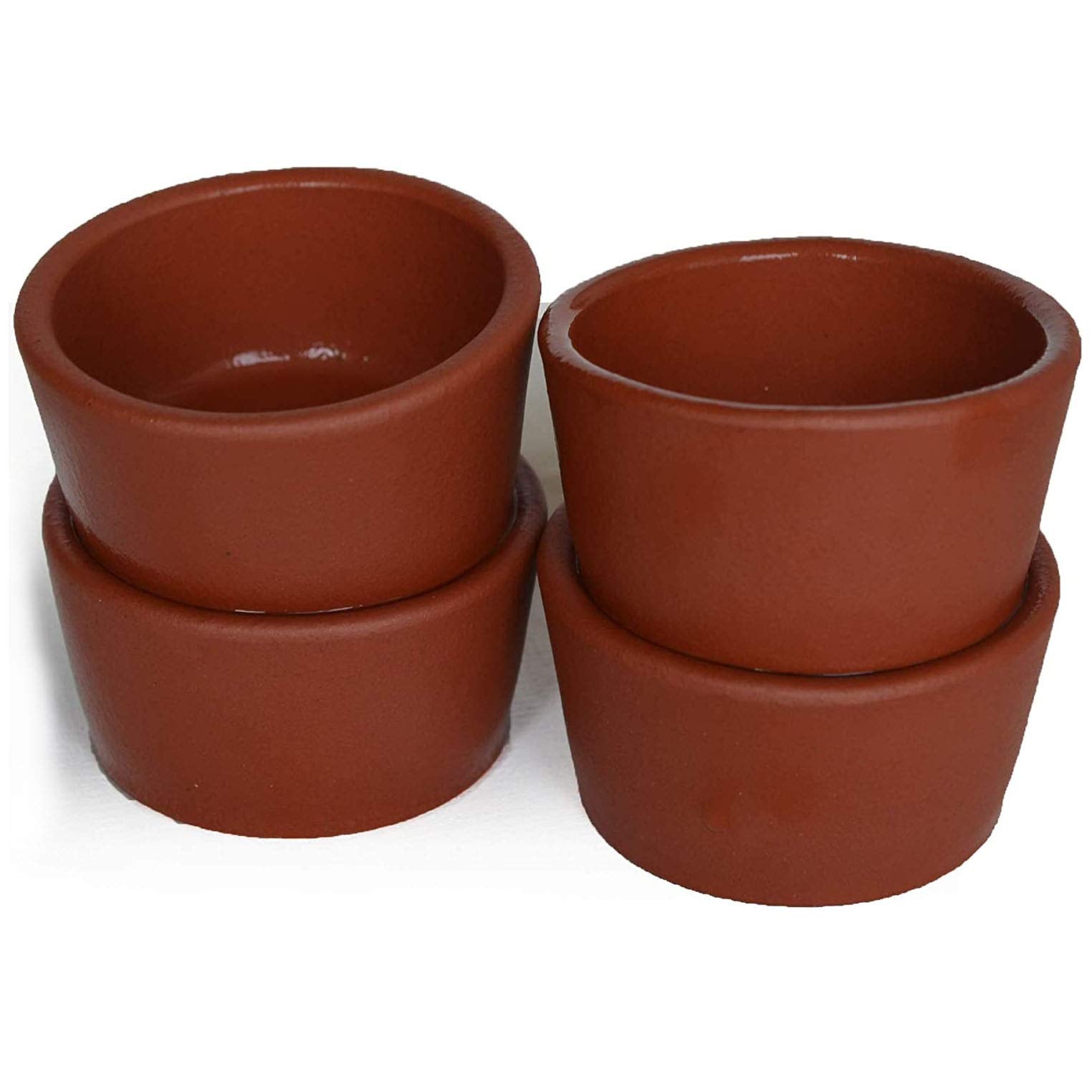 Yxhupot 4Pcs Teacups 50Ml Chinese Clay Zisha Cup Simple Gongfu Tea (Red Zisha)