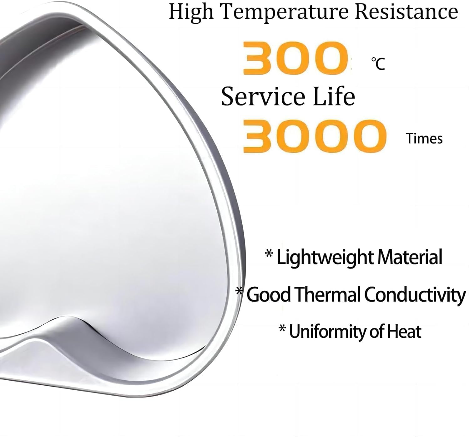 Homomsae Heart Shaped Cake Pans 2Pcs, 8 & 6 Inch Aluminum Deep Springform Cake Pan Set With Removable Bottom Diy Baking Mold Too