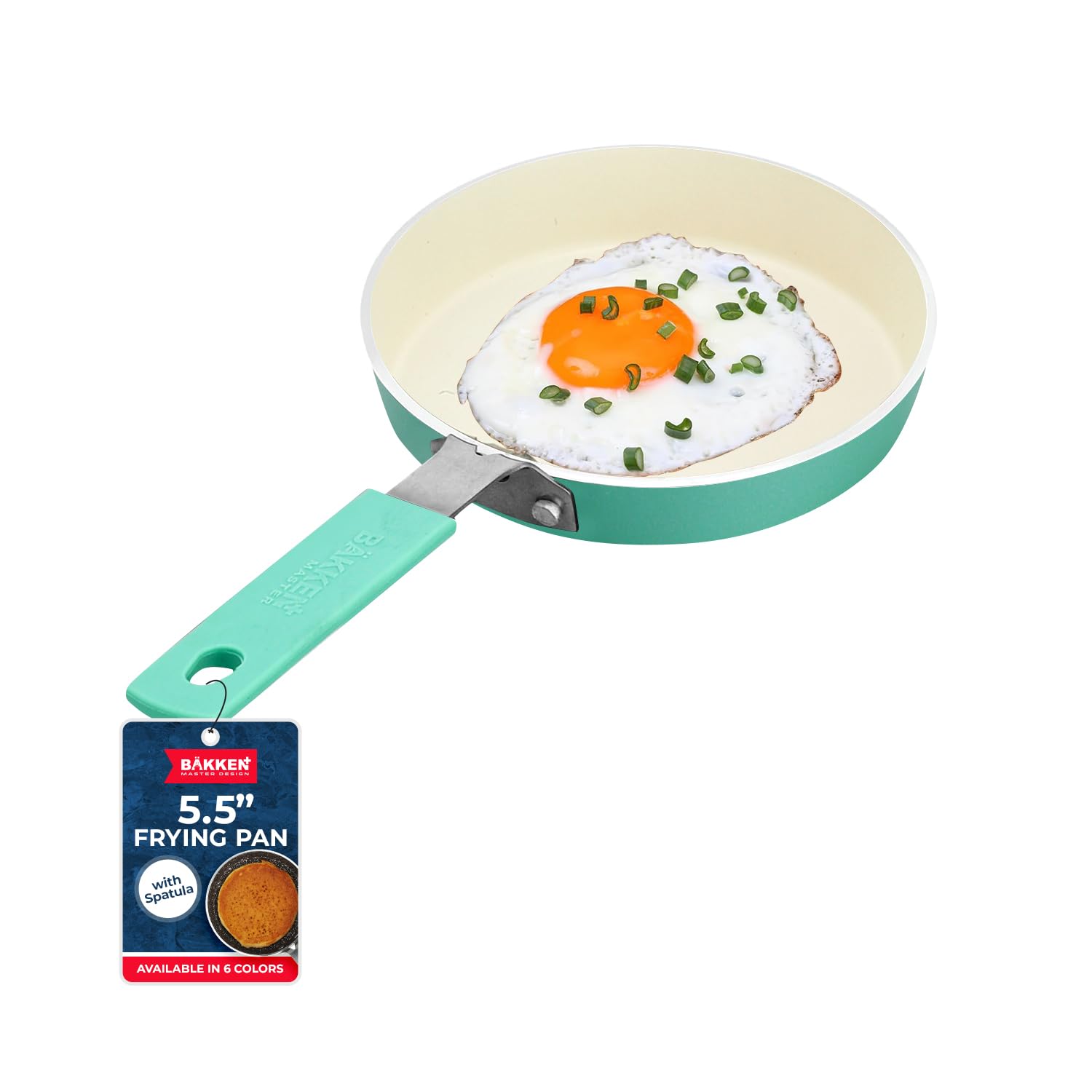 Bakken- Swiss 2-Piece Mini Pan Set - 5.5 Non-Stick Egg Pan With Kitchen Spatula, Cool-Touch Handles, Heat-Resistant Up To 400 F,