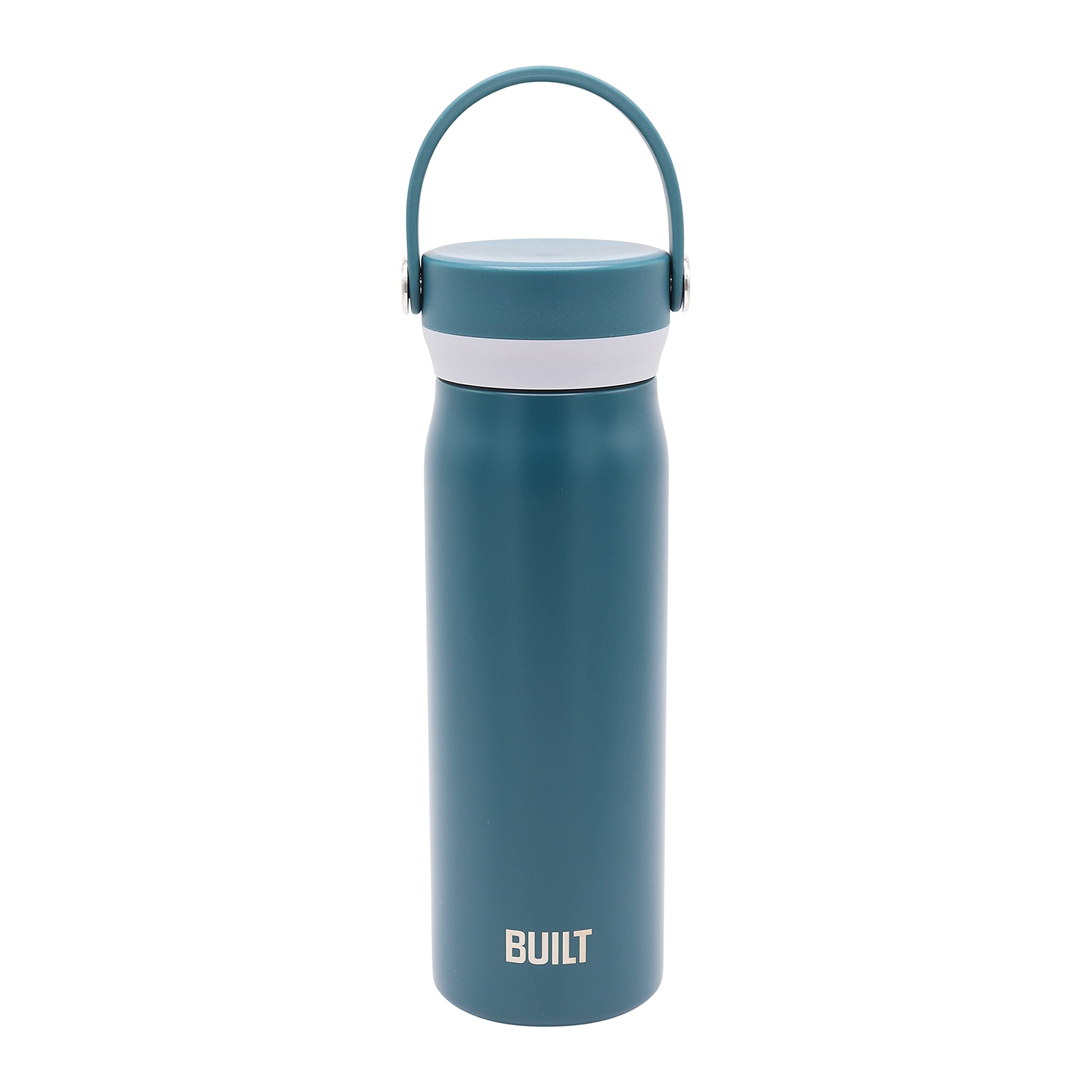 Built Cascade Double Wall Vacuum Insulated Stainless Steel Wide Mouth Water Bottle With Comfort Grip And Carry Handle Lid, 20 Ou