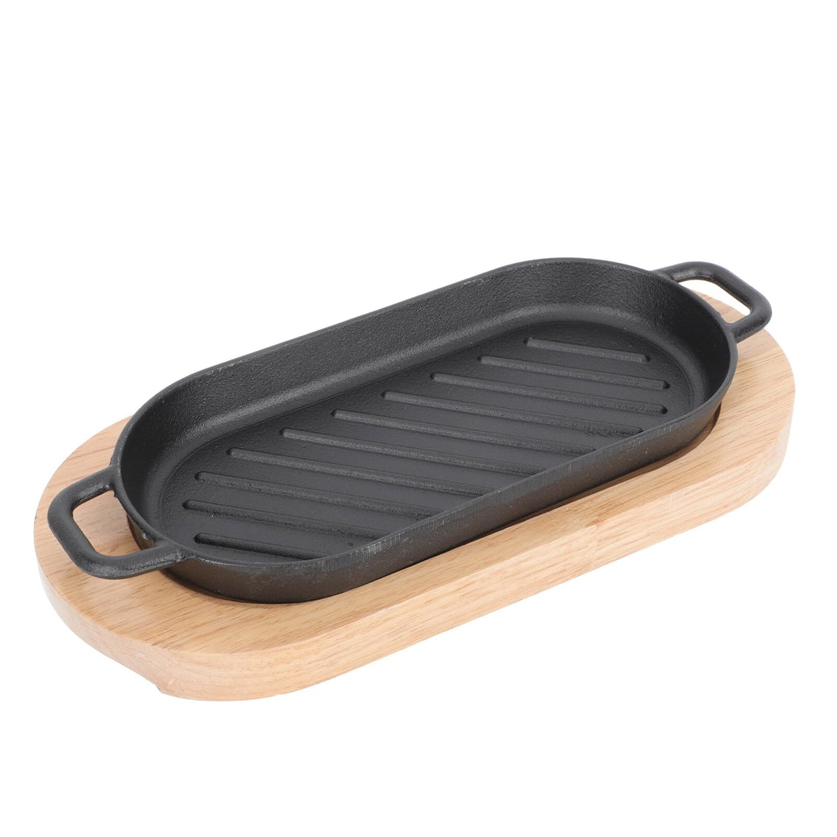 Sizzling Plate With Wooden Base- Cast Iron Steak Platter Pre- Seasoned Cast Iron Fajita Pan Sizzling Fajita Pan Japanese Steak P