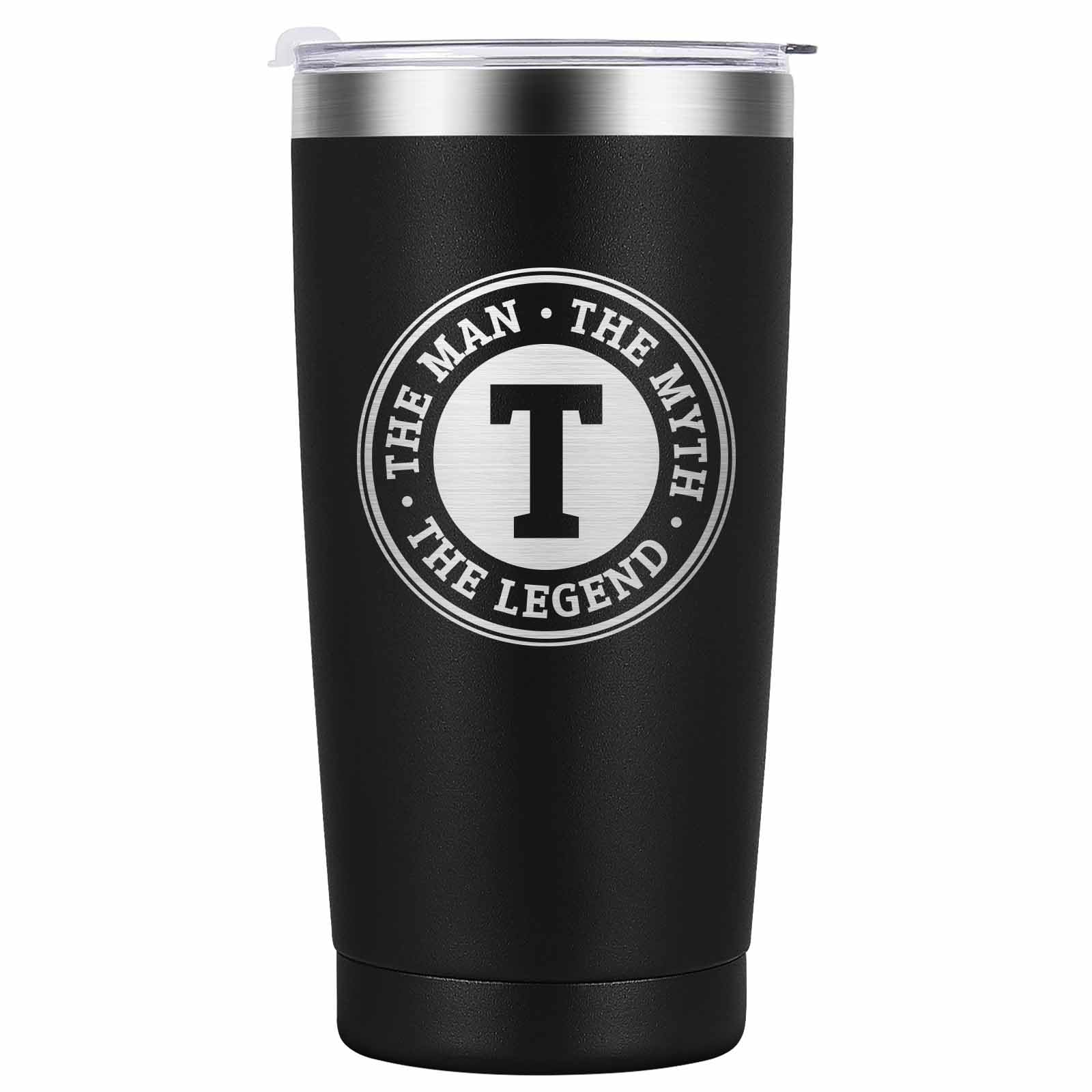 sprodog Initial T Gifts for Men, The Man The Myth The Legend 20 Oz Tumbler