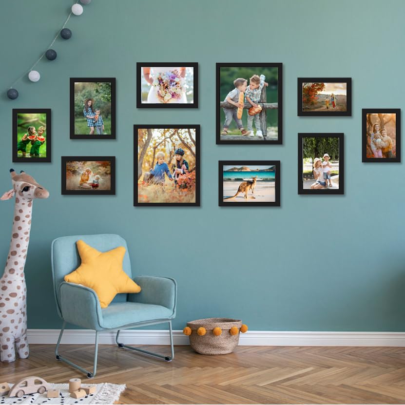 KTKDE 8.5x11 Picture Frame Certificate Document Frame 6 Pack Diploma Frames, Poster and Photo, Horizontal and Vertical Formats f