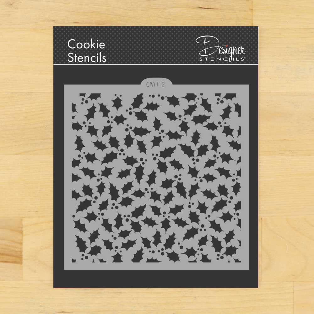 Holly And Berries Miniprint Cookie And Craft Stencil Cm112 By Designer Stencils
