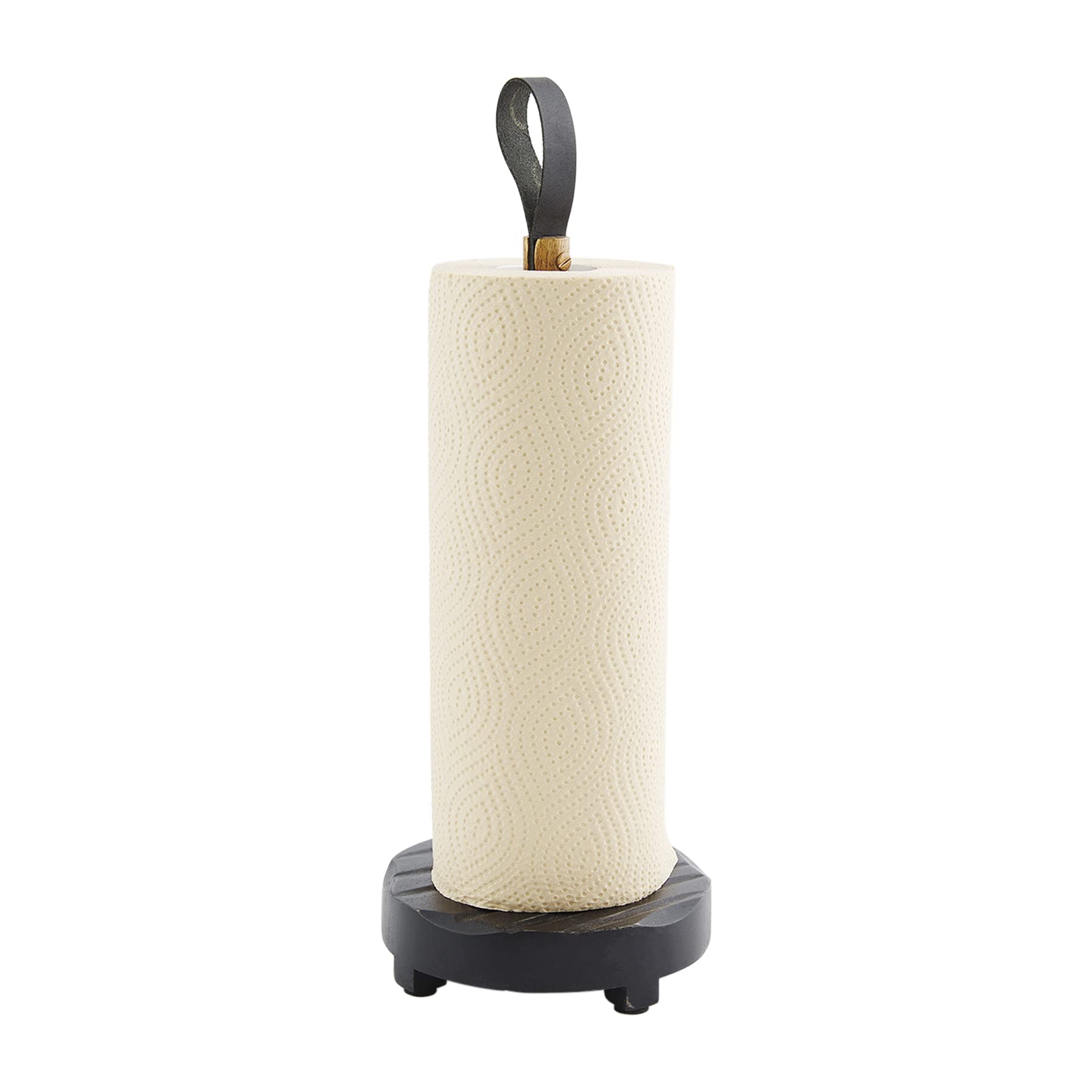 Mud Pie Paper Towel Holder, Black, 15 1/4'' X 5 1/2'' Dia
