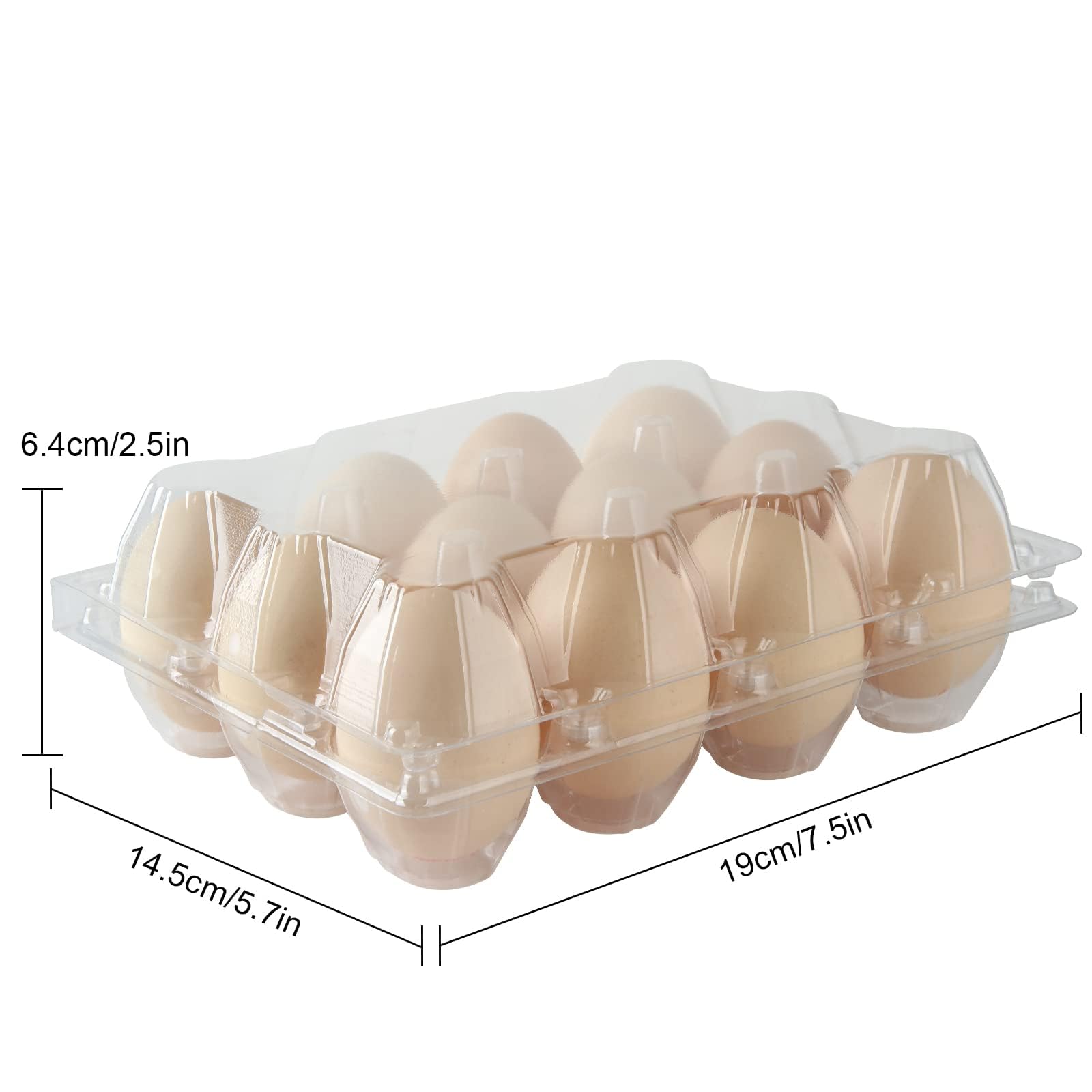 Plastic Egg Cartons Bulk, 48 Packs Empty Clear Plastic Egg Carton Holds Up To 12 Eggs, Reusable Chicken Egg Tray Holders For Fam