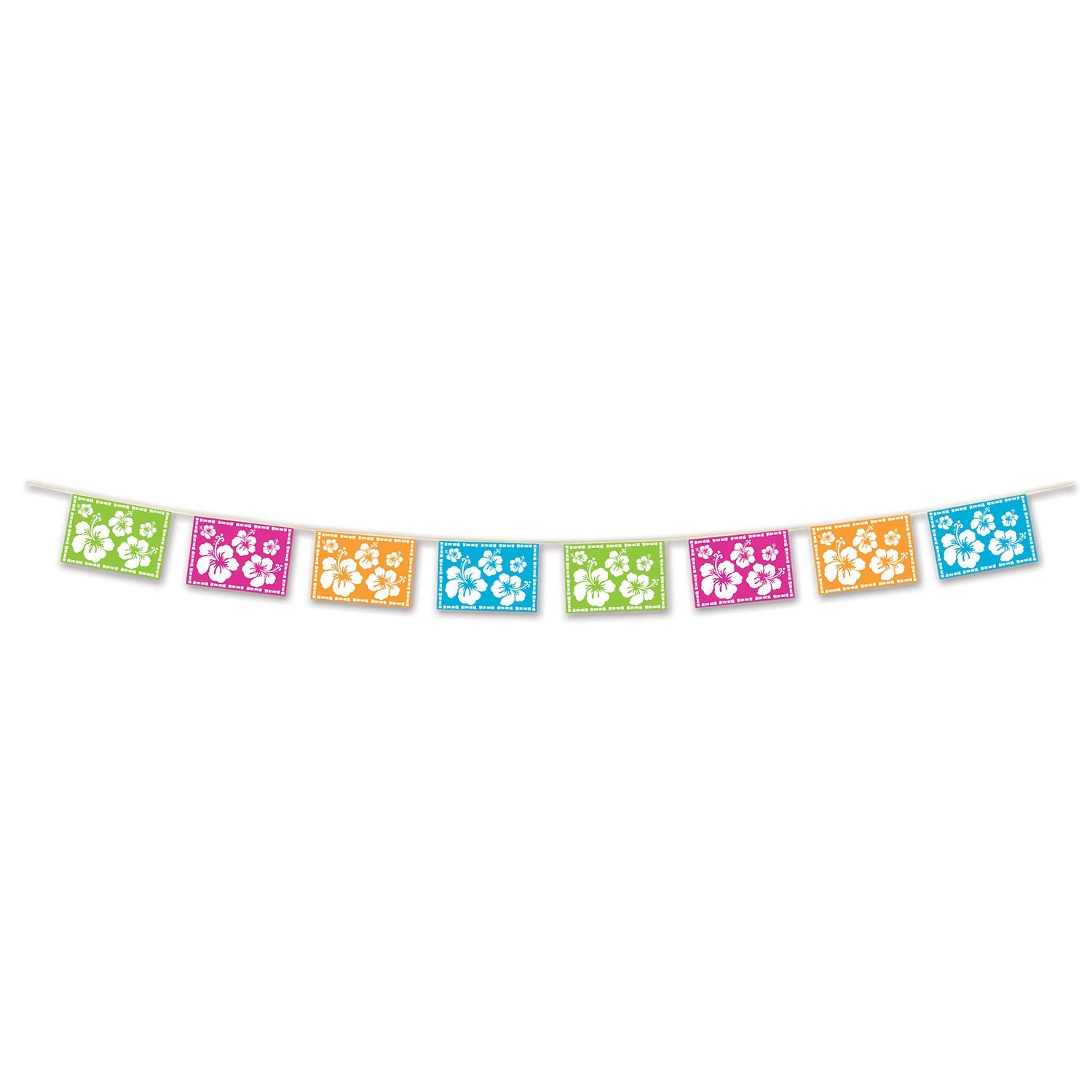 Beistle Luau Hibiscus Pennant Banner